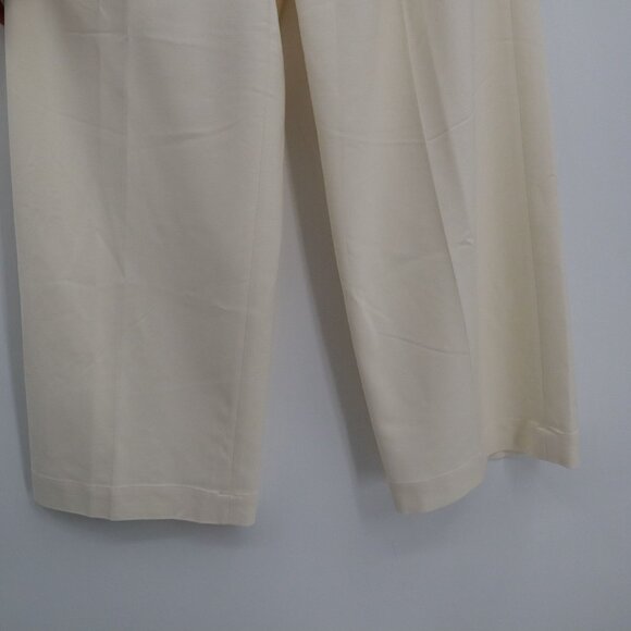 J. Crew Belted Twill Trouser Women 0 Cream Coastal Flowy Professional Career NWT - Picture 11 of 16